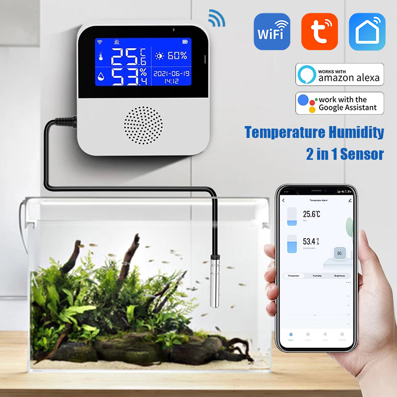 Aquarium Fish Uk - Tuya-温度,湿度センサー,リビングルーム,オフィス,水族館用のスマートLEDディスプレイ