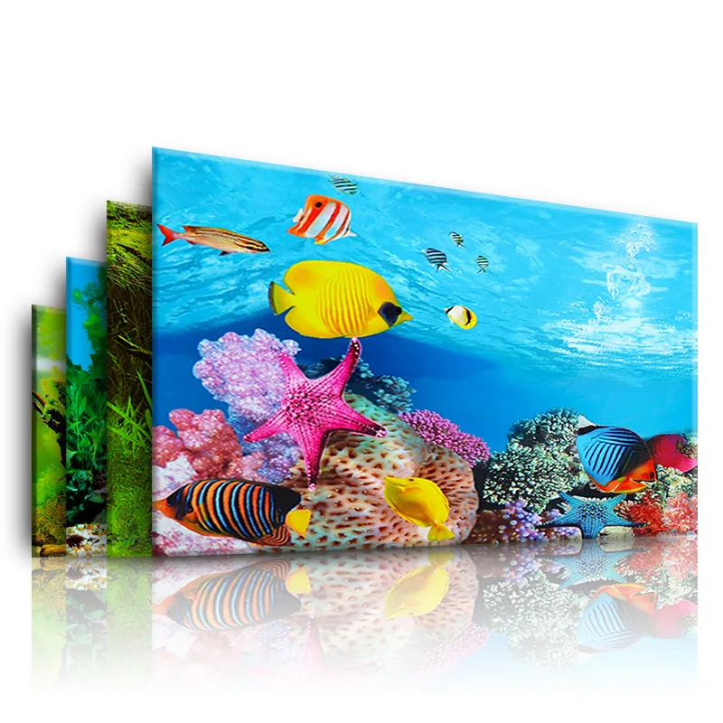 Aquarium Fish Enrichment - 水族館の背景 3d ステッカーポスター水槽水族館の背景アクセサリー装飾海洋植物 Aquascape 絵画