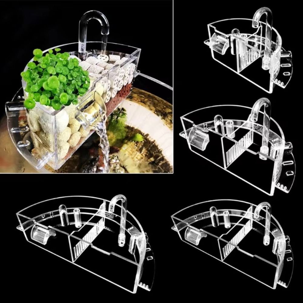 Aquarium Fish Waste Collector - 3-in-1 外部フィルターボックス 吊り下げ式 高透明度水槽浄水器 水循環 サイレントウォーターフォール
