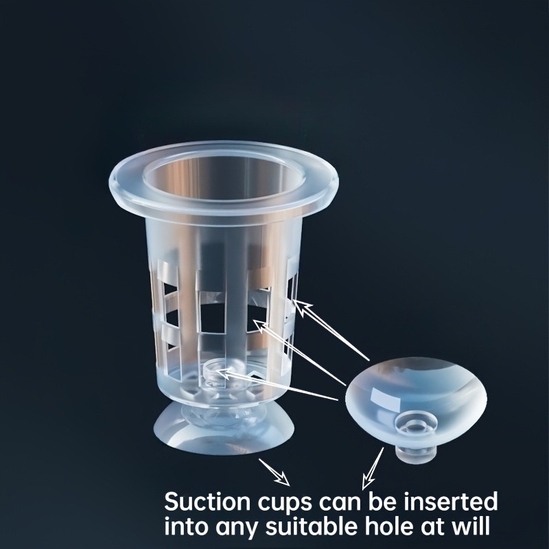 Aquarium Fish Enrichment - 10/20/30個入りプラスチック製水槽用植栽カップ、吸盤付きで淡水魚水槽の装飾に最適、水草育成容器