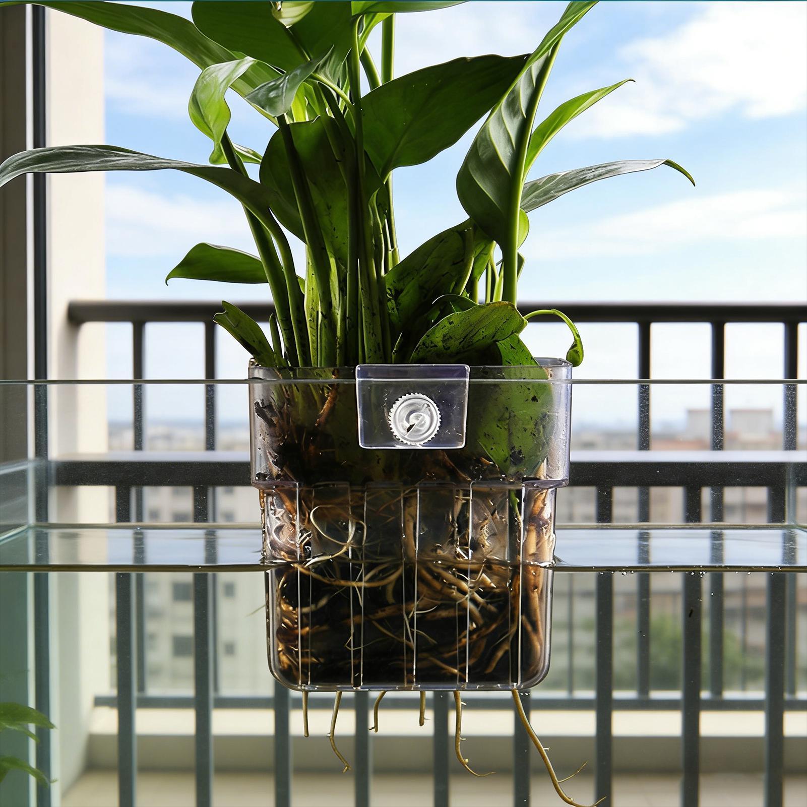 透明な吊り下げ式水槽用植物ホルダーポット、水槽水耕栽培システ - Aquarium Fish Enrichment のレビューと価格