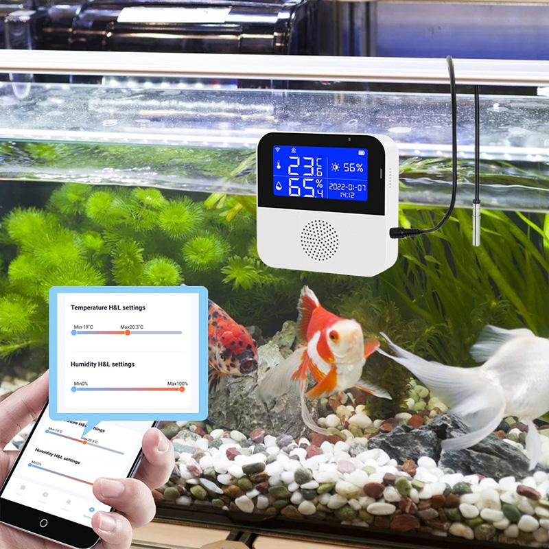 Tuya-温度,湿度センサー,リビングルーム,オフィス,水族 - Aquarium Fish Uk のレビューと価格