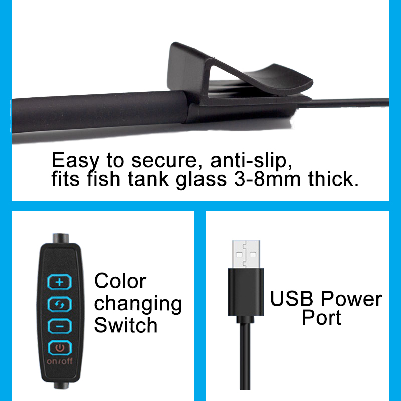 USB水槽LEDランプ水槽ライト装飾水生植物複数モード調光可 - Aquarium Fish Enrichment のレビューと価格