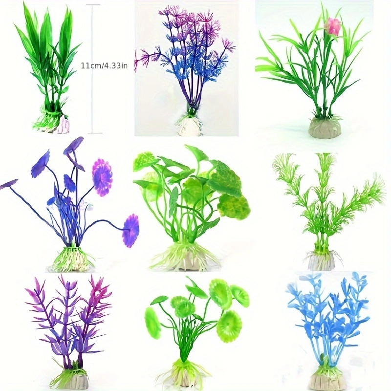 人工水中プラスチック植物水族館の水槽水生偽低木緑水草表示シミ - Aquarium Fish Enrichment のレビューと価格