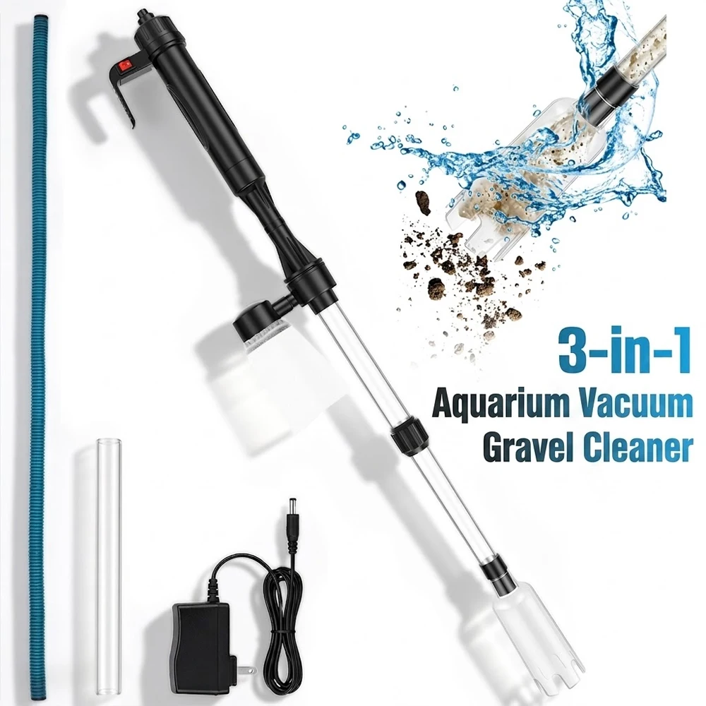 水槽掃除機 3in1 電動式砂吸い上げ機 水換え機能付き 魚 - Aquarium Fish Waste Collector のレビューと価格