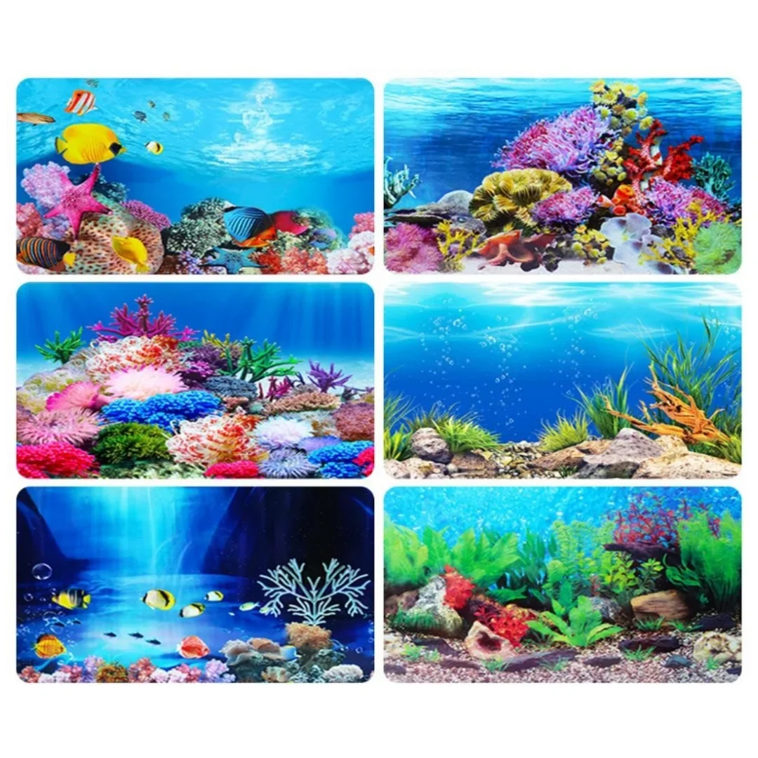3D水族館の背景ステッカー,水槽の装飾,海洋植物,両面風景, - Aquarium Fish Enrichment のレビューと価格