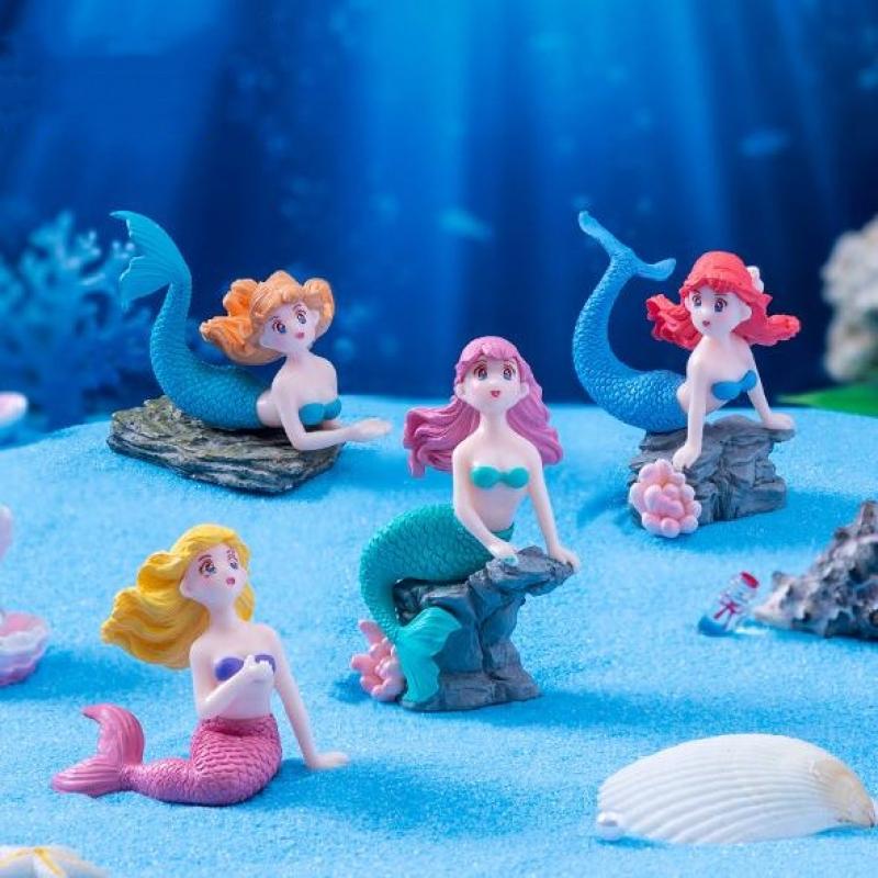 4 個のプラスチック水槽リトルマーメイドオーナメントミニチュ - Aquarium Fish Enrichment のレビューと価格