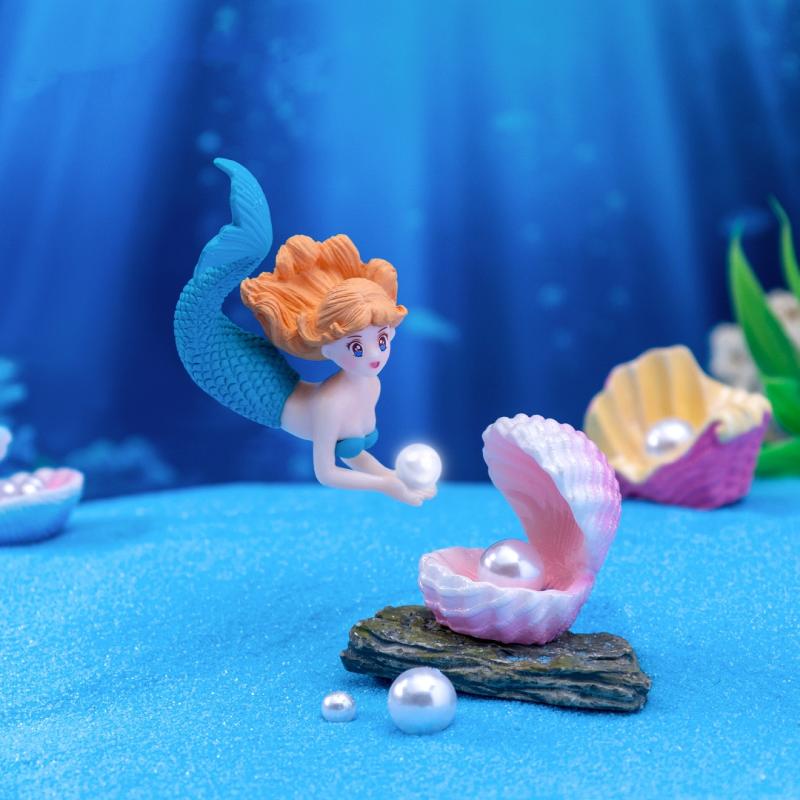 4 個のプラスチック水槽リトルマーメイドオーナメントミニチュ - Aquarium Fish Enrichment のレビューと価格