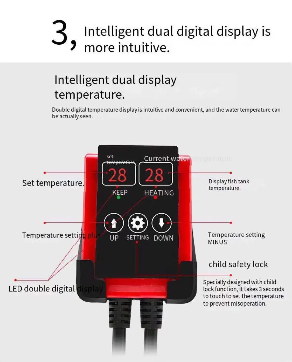 1000W 水槽用水中ヒーター 魚タンク用 LCDディスプレ - Aquarium Fish Uk のレビューと価格