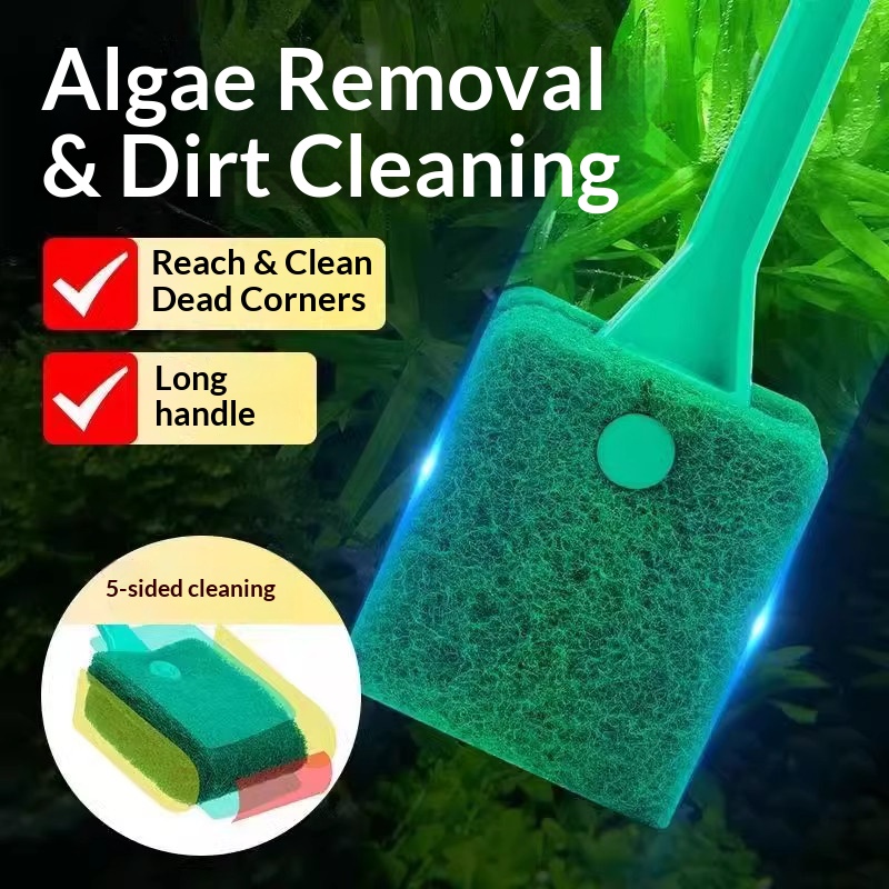 ロングハンドル水槽用ブラシ 両面藻類スクレーパー スポンジク - Algae Scraper Blade のレビューと価格